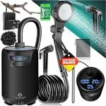 KESSER&reg; Campingdusche Solardusche mit Pumpe & wiederaufladbarem Akku 8000mAh Mobile