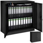 tectake&reg; Aktenschrank, aus pulverbeschichtetem Stahl, 2 h&ouml;henverstellbare