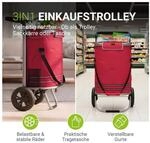 Juskys Einkaufstrolley 3in1 mit 2 Rollen f&uuml;r Shopping - 56 L Tasche - Trolley