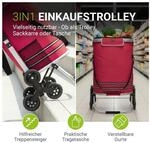 Juskys 3in1 Einkaufstrolley f&uuml;r Treppen - 56 L, modern & klappbar - Treppensteiger