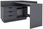 byLIVING Winkelschreibtisch BELFAST, Breite 129 cm, anthrazit, 3 Schubk&auml;sten