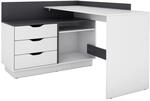 byLIVING Winkelschreibtisch BELFAST, Breite 129 cm, wei&szlig;/anthrazit