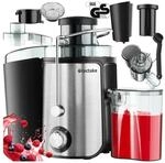 tectake&reg; Entsafter, 600 W, 500 ml Fassungsverm&ouml;gen, Edelstahlgeh&auml;use, rutschfeste