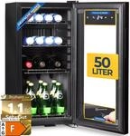 Sommertal K&uuml;hlschrank GK 50&ndash; Leiser Getr&auml;nkek&uuml;hlschrank mit LED, Touchscreen &