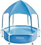 INTEX 28209NP - Metal Frame Pool mit &Uuml;berdachung (183x38cm) mit Wasserspr&uuml;her