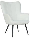 byLIVING Sessel UTA, Boucl&eacute;bezug off-white, Gestell Metall schwarz