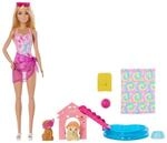 Mattel JBF35 - Barbie - Welpen Pool Party Spielset &ndash; Puppe mit Hundepool