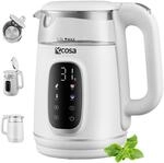 Ecosa Glas Wasserkocher m. Temperatureinstellung Farb-Touchdisplay 1.7L 2200W...