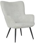 byLIVING Sessel UTA, Cordbezug off-white, Gestell Metall schwarz