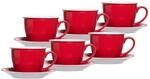 Ritzenhoff & Breker Milchkaffee Tassen mit Untertassen Doppio 350 ml 6er Set