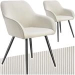 tectake&reg; Esszimmerstuhl, gepolstert, in Cordoptik, robuste Stahlbeine, 58 x 62 x 82