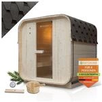 Artsauna Fasssauna Nolvik L - 4 Personen, mit 6 kW Ofen & Zubeh&ouml;r f&uuml;r Garten, Cube
