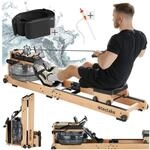 tectake&reg; Holzruderger&auml;t, aus massiver Buche, klappbar, 6-fach verstellbare Pedale,