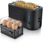 Arendo - Set Toaster FRUKOST mit Eierkocher SIXCOOK Edelstahl Schwarz, Toaster 4