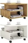 VCM Holz Couchtisch Sofatisch mit Rollen Wohnzimmertisch rollbar Ma&szlig;e H. 40 x