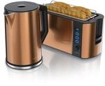 Arendo Fr&uuml;hst&uuml;cksset 2-teilig, 1,5L Wasserkocher Edelstahl, 1500W Langschlitz