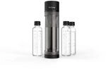 SODAPOP Wassersprudler Logan matt schwarz, 2x 850ml + 1x 600ml Glasflaschen + 1x CO&sup2;