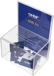 HMF 46916 Acryl Spendenbox mit Blatteinschub, 22 x 15 x 15 cm, DIN A4, Transparent
