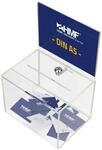 HMF 46913 Acryl Spendenbox abschlie&szlig;bar, 21,5 x 16 x 16 cm, DIN A5 Blatteinschub,