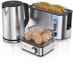 Arendo Fr&uuml;hst&uuml;cks-Set, 8er Eierkocher EIGHTCOOK, Wasserkocher 1,5l, 4-Scheiben