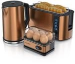 Arendo Fr&uuml;hst&uuml;cks-Set, 4-Scheiben Langschlitztoaster, Wasserkocher 2200W, 6er