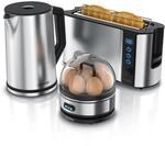 Arendo Fr&uuml;hst&uuml;cks-Set, 1,5L Wasserkocher, 2-Scheiben Langschlitz Toaster, 7er
