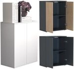 VCM Holz Kommode Sideboard mit Dreht&uuml;ren Ma&szlig;e ca. H. 73 x B. 60 x T. 32 cm -