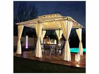 Swing&Harmonie Luxus LED - Pavillon 3x4m Minzo - inkl. Seitenwände mit LED