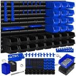 MASKO&reg; Wandregal + Stapelboxen + Werkzeughalter 45 tlg Box Erweiterbar 