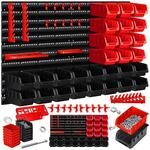 MASKO&reg; Wandregal + Stapelboxen + Werkzeughalter 45 tlg Box Erweiterbar 