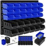 Masko&reg; Stapelboxen Wandregal 32tlg Box Sichtlagerk&auml;sten Sch&uuml;ttenregal Steckregal