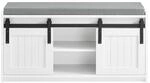 SoBuy Schuhbank mit 2 T&uuml;ren Wei&szlig; 90x35x45cm Funktional