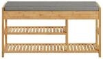SoBuy Schuhbank mit 2 Schubladen Holzfarbe 90x30x45cm Klassisch