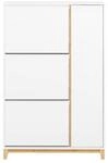 SoBuy Schuhschrank mit 3 T&uuml;ren Holzfarbe 80x34x122,1cm Minimalistisch