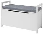 SoBuy Schuhbank mit Sitzfl&auml;che Wei&szlig; 86x38x54cm Modern