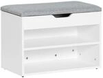 SoBuy Schuhbank mit Sitzfl&auml;che und Stauraum Hellgrau 60x30x43cm Funktional