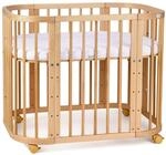 Waldin Babybett 5in1, Beistellbett aus Holz, Matratze, Bel&uuml;ftet