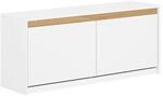 SoBuy Schuhbank mit 2 T&uuml;ren Wei&szlig; 104x30x47cm Modern