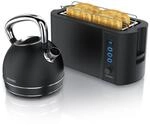 Arendo Fr&uuml;hst&uuml;cks-Set Edelstahl Wasserkocher 1,7l, 4-Scheiben Langschlitz...
