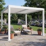 Pergola MCW-L46, Gartenpavillon Lamellen-Pavillon, 11cm-Aluminium-Gestell, Regenrinne