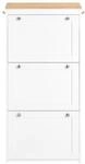 SoBuy Schuhschrank mit 3 T&uuml;ren Wei&szlig; 53x24x116cm Nordisch