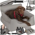 tectake&reg; Hundeautositz, mit Sicherheitsleine und 2 Befestigungsgurten,