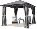 TOOLPORT Gartenpavillon Moonlight Superior, inkl. 4 Seitenteile 3x3.65 m Dunkelgrau