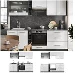 Vicco K&uuml;chenzeile K&uuml;chenblock Einbauk&uuml;che Fame-Line Anthrazit Wei&szlig; 235 cm modern