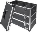 HMF 14661-02 Alu Werkzeugkoffer leer, 3 Etagen, 44 x 45 x 24 cm, Schwarz