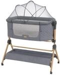 Kikka boo Beistellbett Sleat Me 2 in 1 Hochstuhl, h&ouml;henverstellbar, Moskitonetz grau