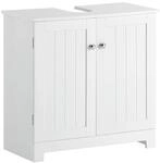 SoBuy Waschbeckenunterschrank mit 2 T&uuml;ren Wei&szlig; 60x30x60cm Modern