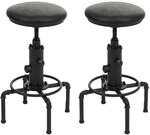 2er-Set Barhocker MCW-N23, Barstuhl Tresenhocker h&ouml;henverstellbar drehbar Industrial