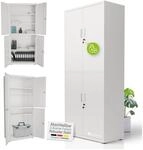 Juskys Aktenschrank aus Metall &ndash; 180x80x40 cm, 2 T&uuml;ren, abschlie&szlig;bar &