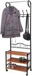 Metall-Garderobe Victoria, Standgarderobe Kleiderstange, 186x65x34cm
